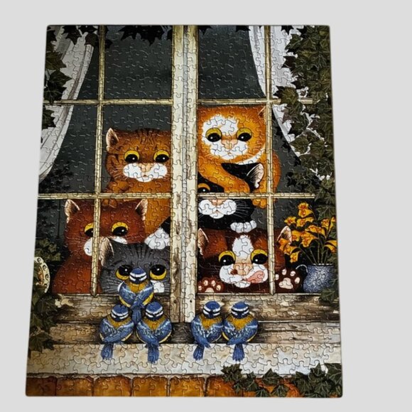 Soft Touch "Watching The Cats" Velvet Back Jigsaw Puzzle 500 Piece - Picture 2 of 6